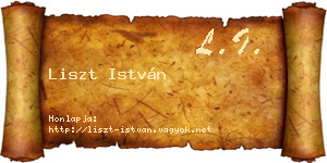 Liszt István névjegykártya